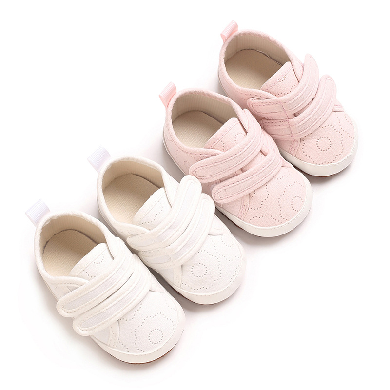 Spring and autumn 0-1 year old baby solid color cotton soft and comfortable baby sneaker toddler shoes