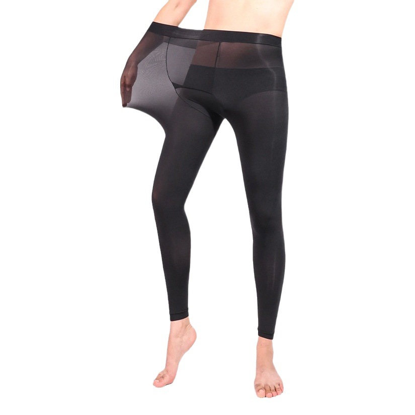 Ultra-thin warm one pants heating muscle mask pants autumn and winter bottoming men's autumn pants horizontal access control plus size 100.00kg