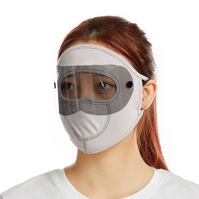 Picture of Sun Protection Mask for Women in Summer Full Face Ice Silk Large Neck Guard Dustproof Breathable Anti-Uv Thin Summer Face Mask