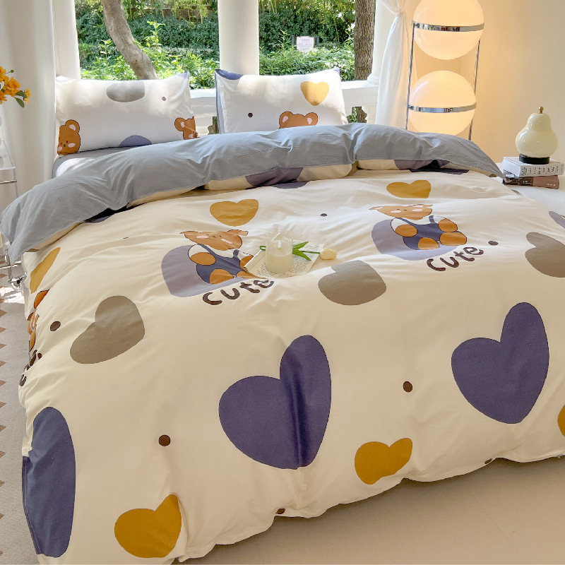 Picture of Small Fresh Summer Four-piece Bed Sheet Quilt Cover Single Student Dormitory Three-piece Cartoon Bedding