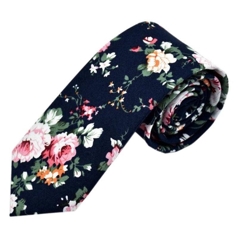 Men's narrow small cotton printed tie European and American fashion casual collar bridegroom best man manufacturer personality 6cm