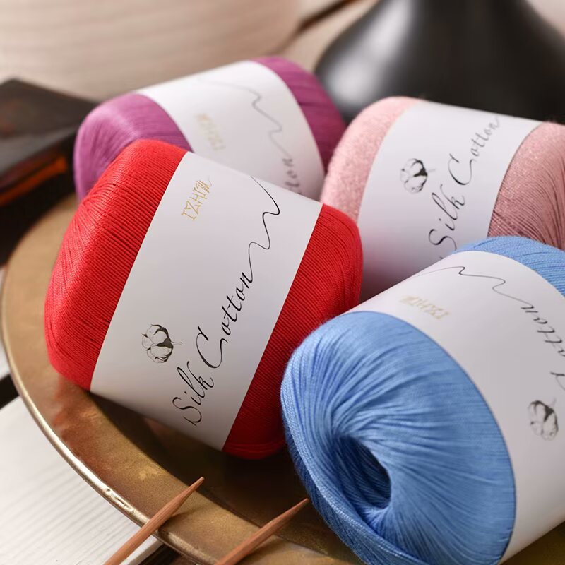 Summer New Lace Thread Silk Cotton Thin Thread Ball Hand-Woven DIY Cut Out Shirt Shawl Skirt Material Package