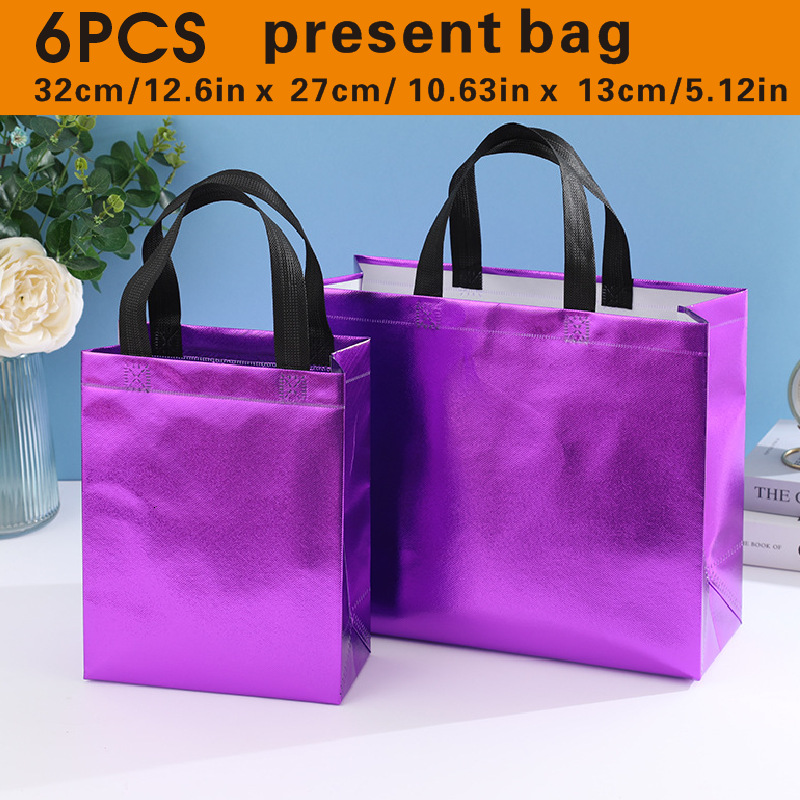 Color Film Laser Non-woven Bag Film Aluminized Clothing Store Handbag Cross-border Accompanying Gift Shopping Bag Printable Logo