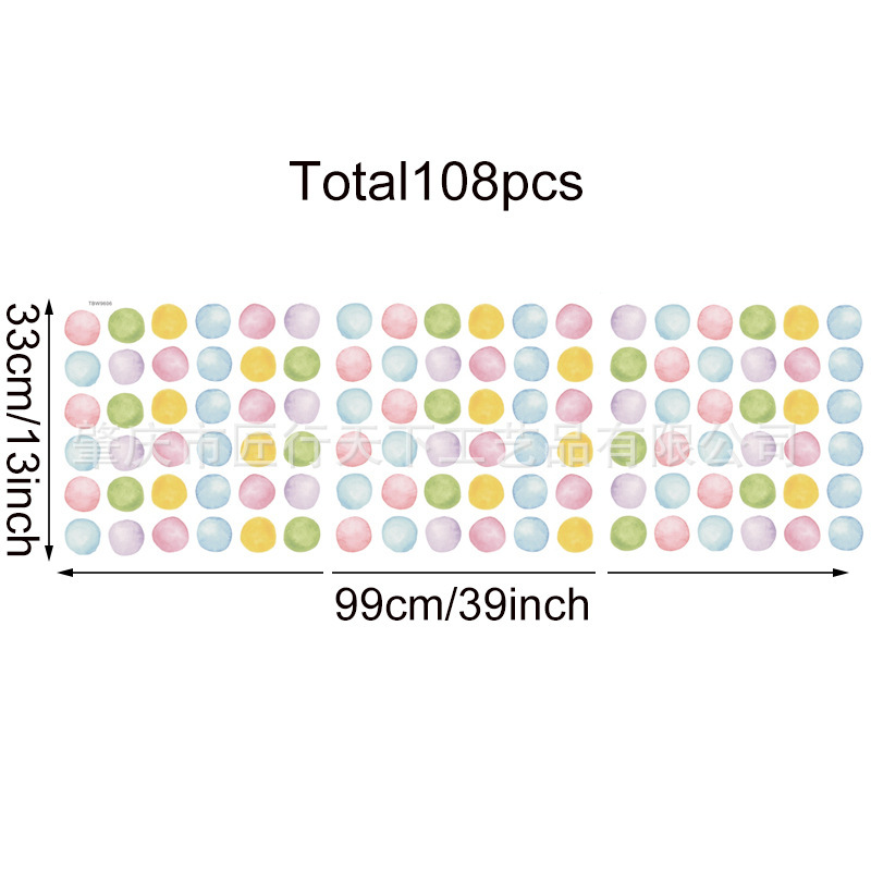 Picture of ins Bohemian Children's Room Wall Decorative Wall Stickers Graffiti Karl Color Wave Dot Kindergarten Sticker pvc