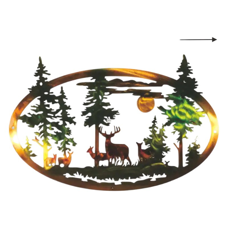 Christmas Metal Forest Deer Wall Hanging Birthday Gift Holiday Gift Christmas Gift Interior Decoration Home Decoration