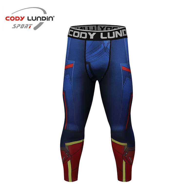 Picture of 2019 Winter new fitness trousers men running yoga 3D printing compression tights wholesale