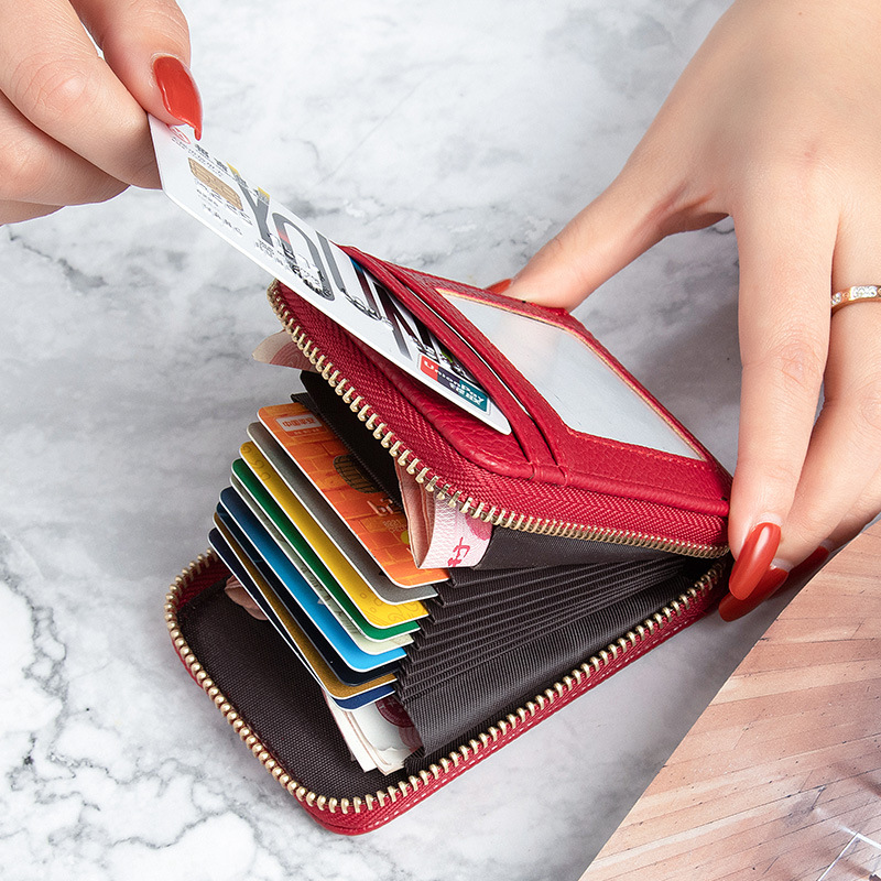Picture of Card Bag Women's Korean-style New Anti-degaussing Solid Color Driver's License Mini Simple Multi-functional Compact Card Bag Card Cover for Women