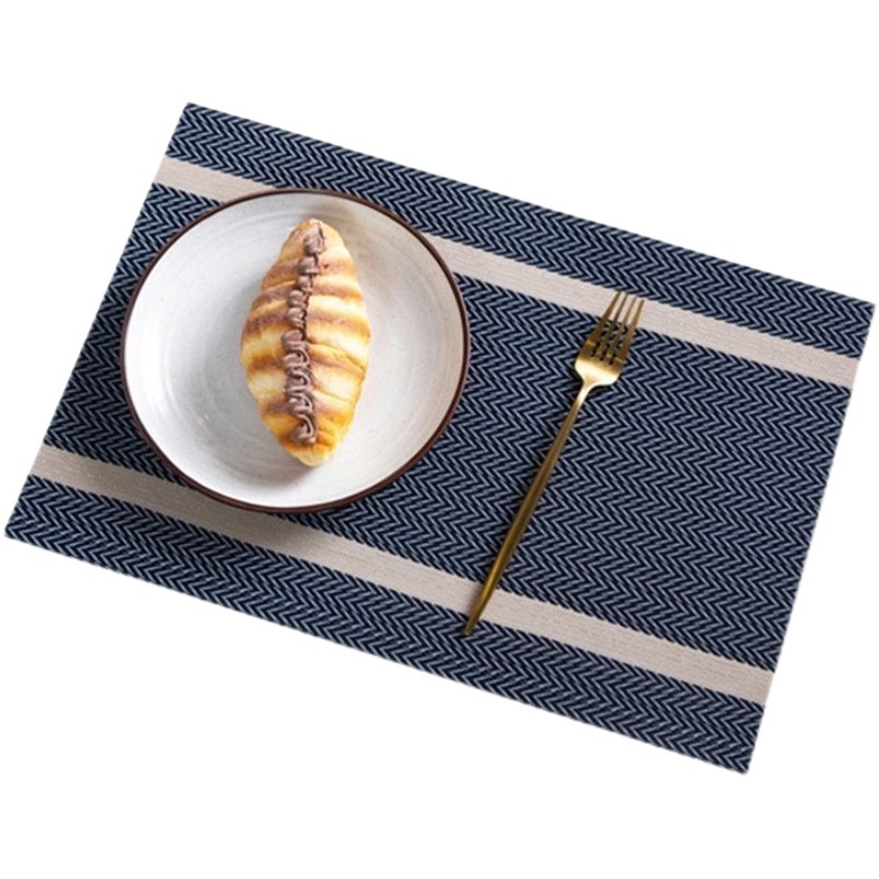 Horizontal Pattern Dining Table Placemat Placemat Insulation Mat Pvc European Accessible Luxury Ins Simple Style No-Wash Waterproof, Oil-Proof and Anti-Scalding