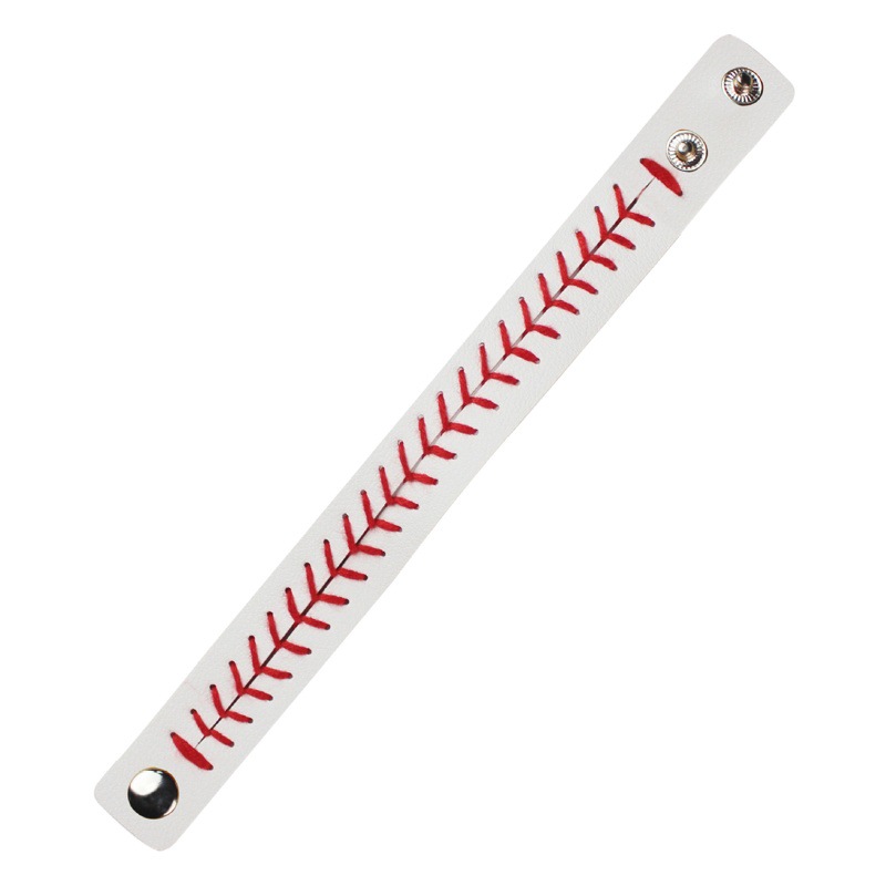Amazon Stitched Leather Baseball Keychain, Baseball Bracelet, Textured Jewelry Accessory, Gift, American Style