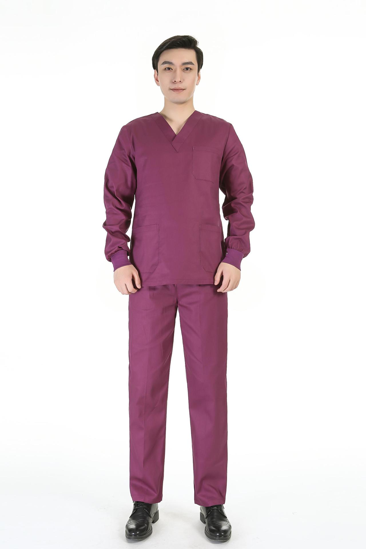 Picture of Women's Two-Piece Scrub Suit for Hospital Nurses, Doctors, Short-Sleeve Beauty Salon Workwear, Surgical Gown, Sweat-Absorbent