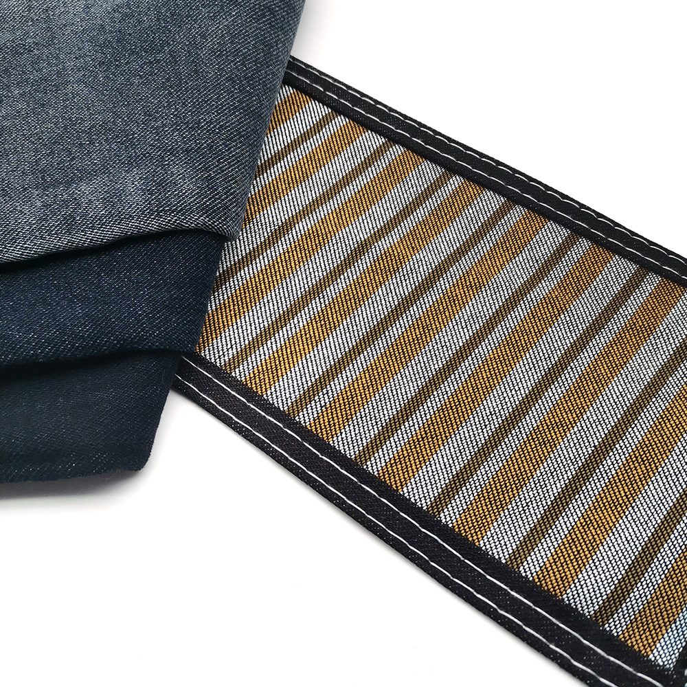 Picture of 6 small jacquard left oblique blue gray towel bottom denim 10.5oz