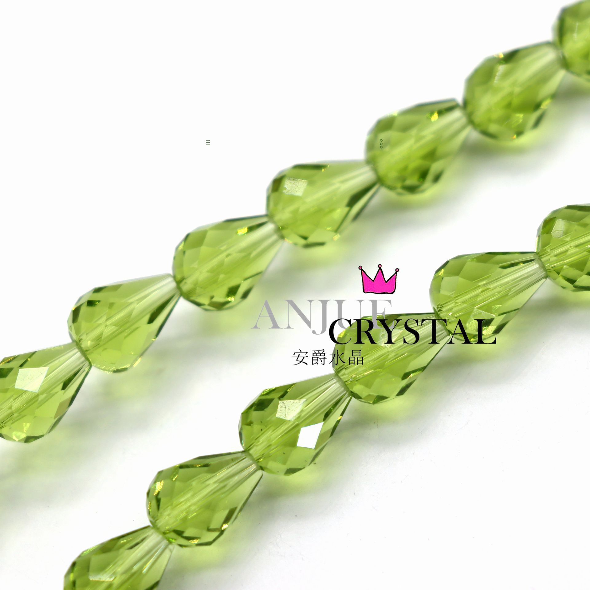 Picture of K9 Crystal through hole water drop cut surface dripping loose beads DIY handmade accessories beaded mobile phone chain bracelet hairpin
