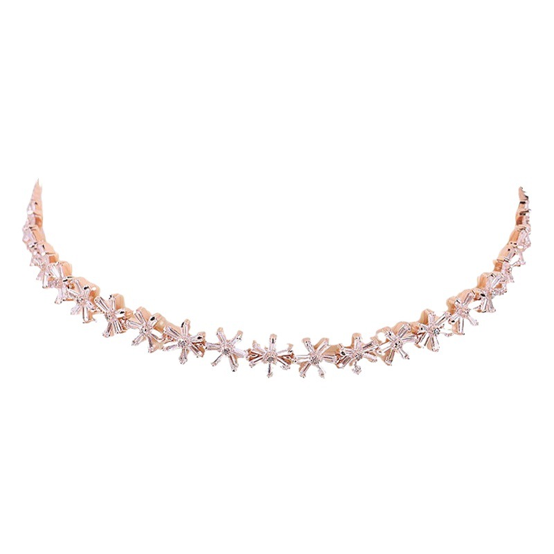 AliExpress cross-border copper clavicle chain banquet all-match accessories niche collar zircon necklace bride bridesmaid necklace
