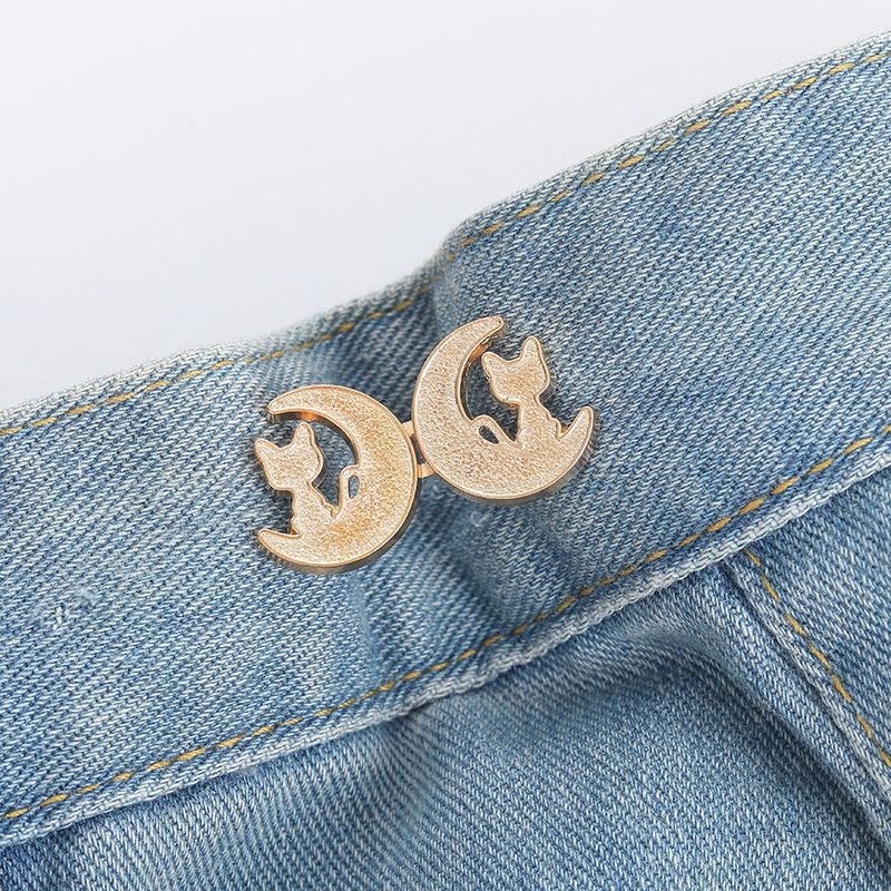 Picture of Chinese Knot Waist Buckle Pair Buckle Flat Bottom Removable Nail-free Seam-free Button Girl's Trouser Skirt Waist Size Change Artifact