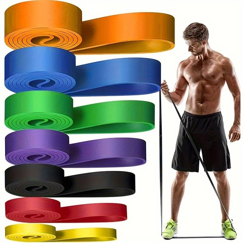 Picture of Resistance belt elastic belt TPE latex tension device elastic ring fitness belt pull-up belt elastic rope tension belt