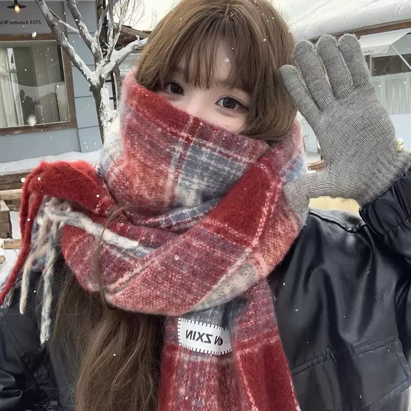 Picture of Maillard new striped scarf women's autumn and winter thickened warm neck snood student versatile solid color scarf manufacturer cross-border