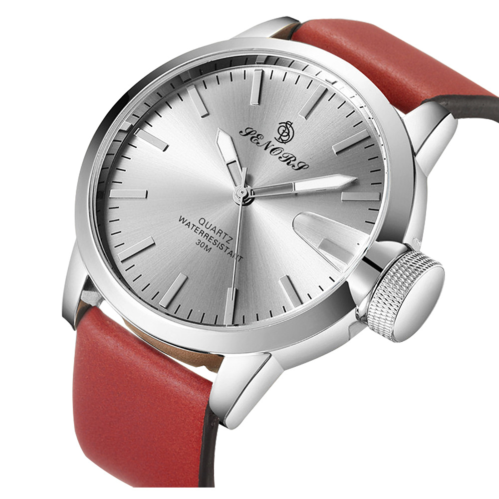 Steady arrival magnifying glass watch fashion casual real belt men's watch large dial waterproof quartz watch for the elderly