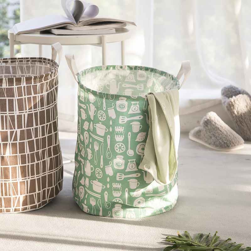 Picture of Nordic style simple laundry basket fabric storage basket home laundry basket dirty clothes storage basket bathroom laundry basket