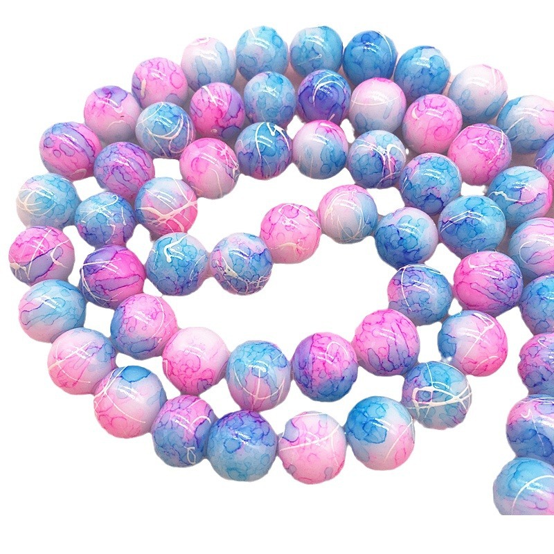 Picture of In stock two-color round beads glass beads loose beads handmade diy bracelet accessories wholesale necklace jewelry beaded material