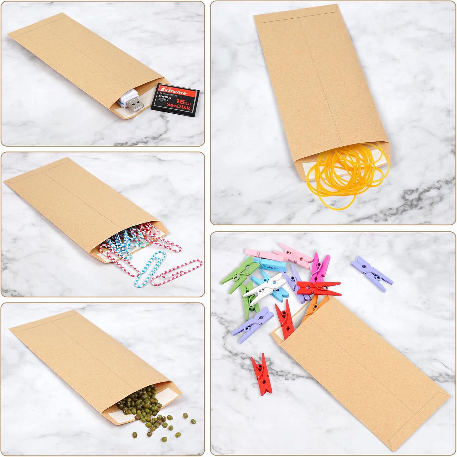 Picture of Extra Large Kraft Paper Envelope Export Amazon Saliva Glue Release Paper Self-Adhesive Yellow Seed Envelope Bag Customization