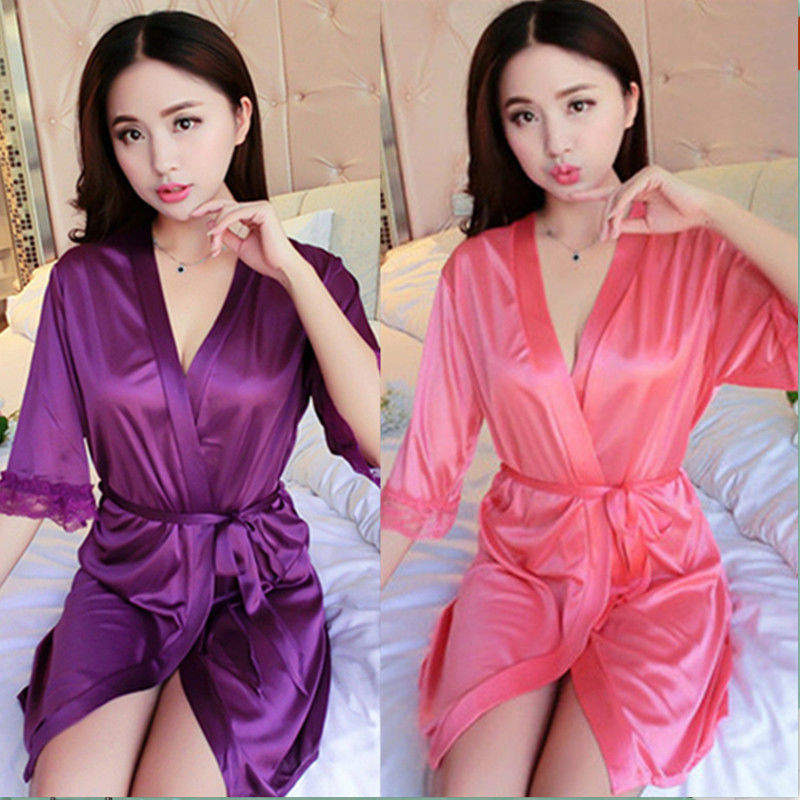 Picture of Jingchun Manufacturer Sexy Lingerie Women Sexy Oily Ribbon Bathrobe Pajamas Factory Direct Sales