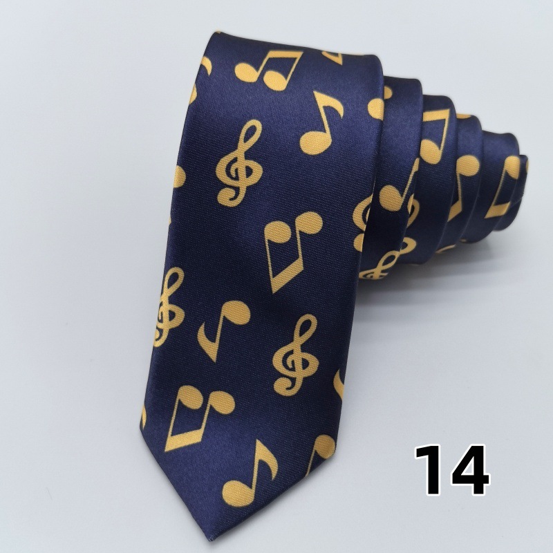 Picture of Ultra-narrow 5cm printed tie leopard print hand-tied unisex casual tie