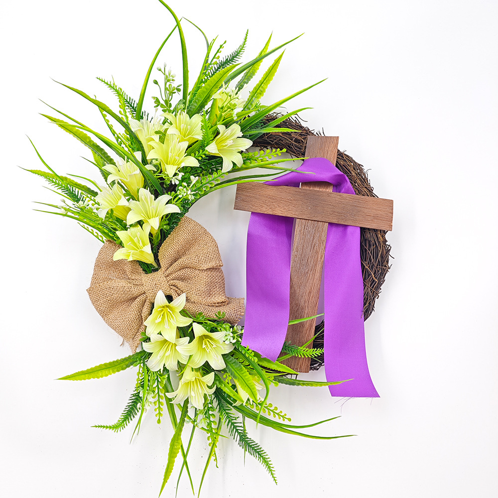 Picture of Cross border Easter Cross wreath EasterWreath EasterWreath Amazon spring door hanging decoration