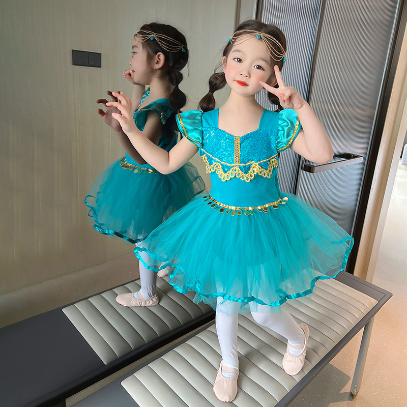 Picture of Foreign trade children's clothing wholesale girls cartoon ballet dance clothes Jasmine princess clothes girls dress children's costumes