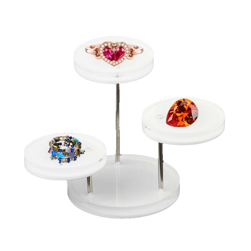 Picture of Acrylic round seat ring jewelry display stand small accessories jewelry tray desktop finishing storage display stand