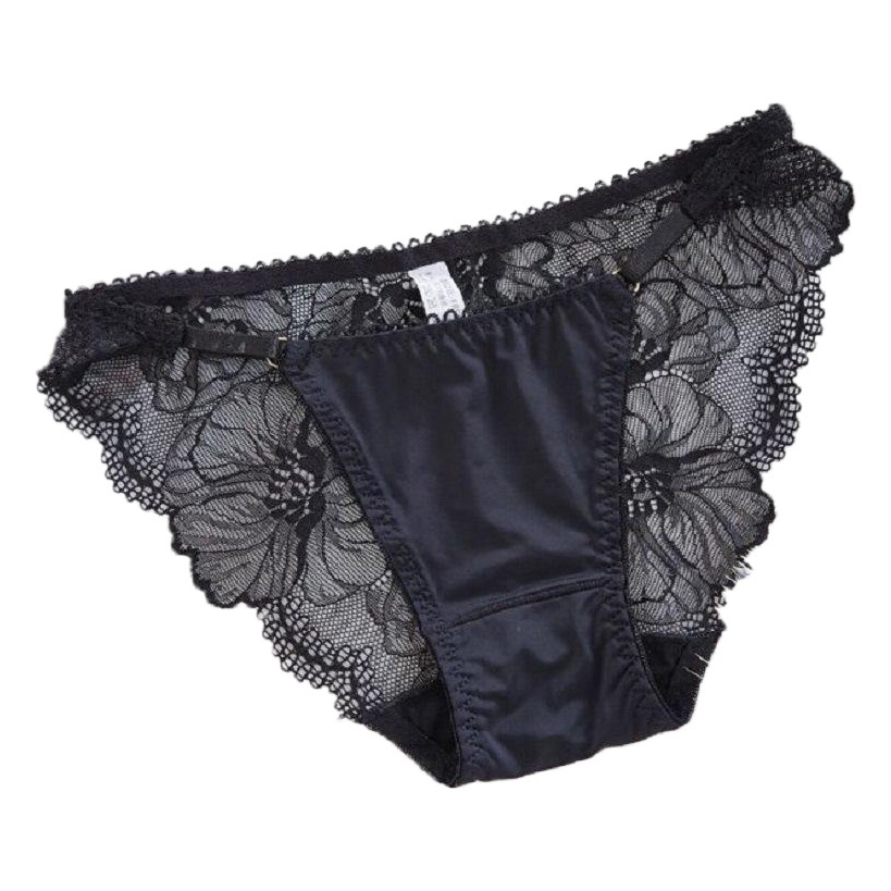 Thin Strap Panties Transparent Lace Thin Summer Ice Silk Seamless Breathable Mid-Low Waist Women's Briefs Sexy Lace