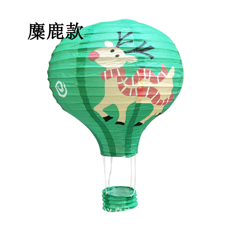 Picture of 2020 new manufacturers wholesale hot air balloon paper lantern two-color stitching rainbow export wedding paper lantern decoration