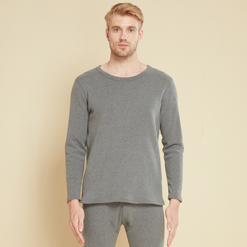 Picture of New plus velvet padded New de Velvet thermal underwear set Lamb velvet set men's and women's autumn clothes autumn pants underwear wholesale
