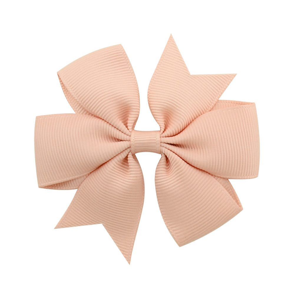 Picture of 53 Colors Amazon Hot Selling Six-Ear Pure Color Ribbed Fishtail Bow Hairpin Hair Accessories Kidsren's Headwear 564