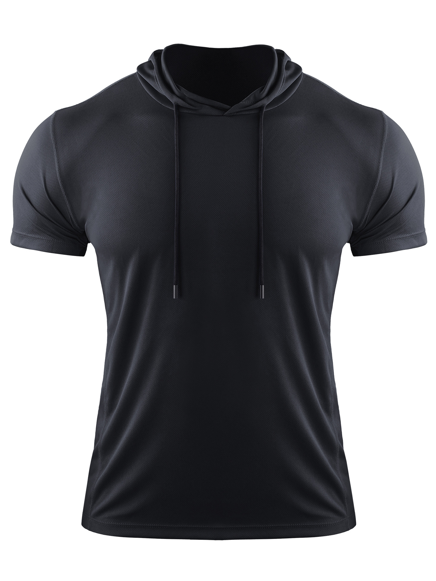 Picture of Muscle Large Size Loose Short-sleeved Men's Fitness Suit Hooded Quick-drying Clothes Breathable Basketball Training Running Sports Sweater