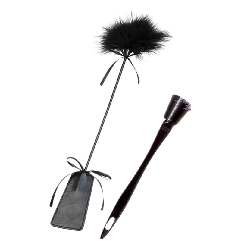 Picture of Black accessories flirting short feather stick Teasing tease stick slap feather stick adult supplies sexy underwear accessories