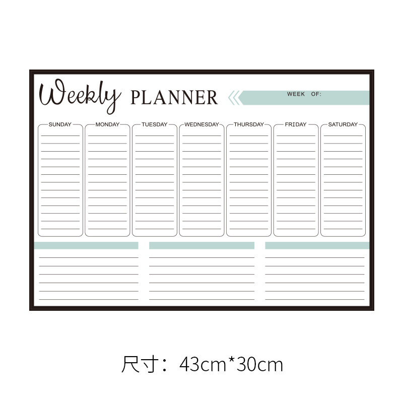Picture of in stock Whiteboard Erasable Calendar Post suit Weekly Schedule Custom Movable Magnetic Message Board Refrigerator Sticker