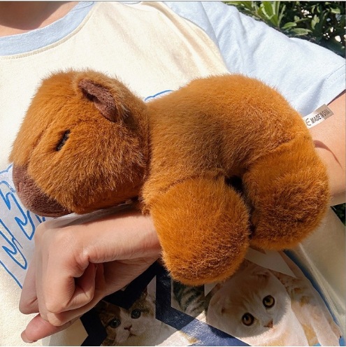Picture of Trendy Capybara Snap Ring Bracelet Plush Toy Cross-Border Creative Capybara Doll Wagging Tail Wristband
