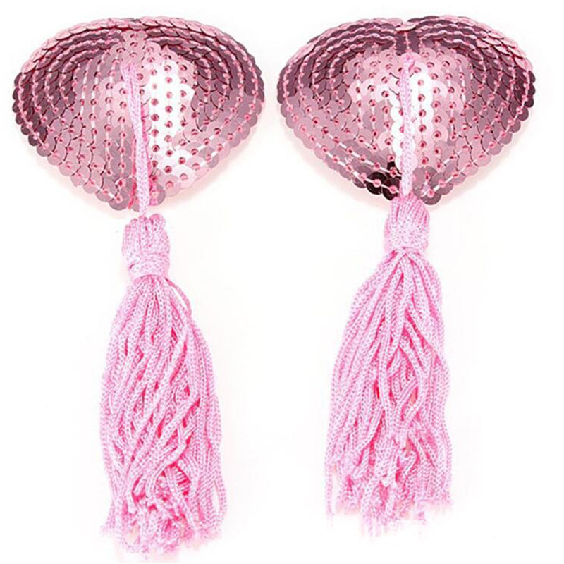 Picture of Sexy tassel heart-shaped sequin breast paste sexy underwear accessories sexy anti-exposure seamless sexy lingerie blood drop
