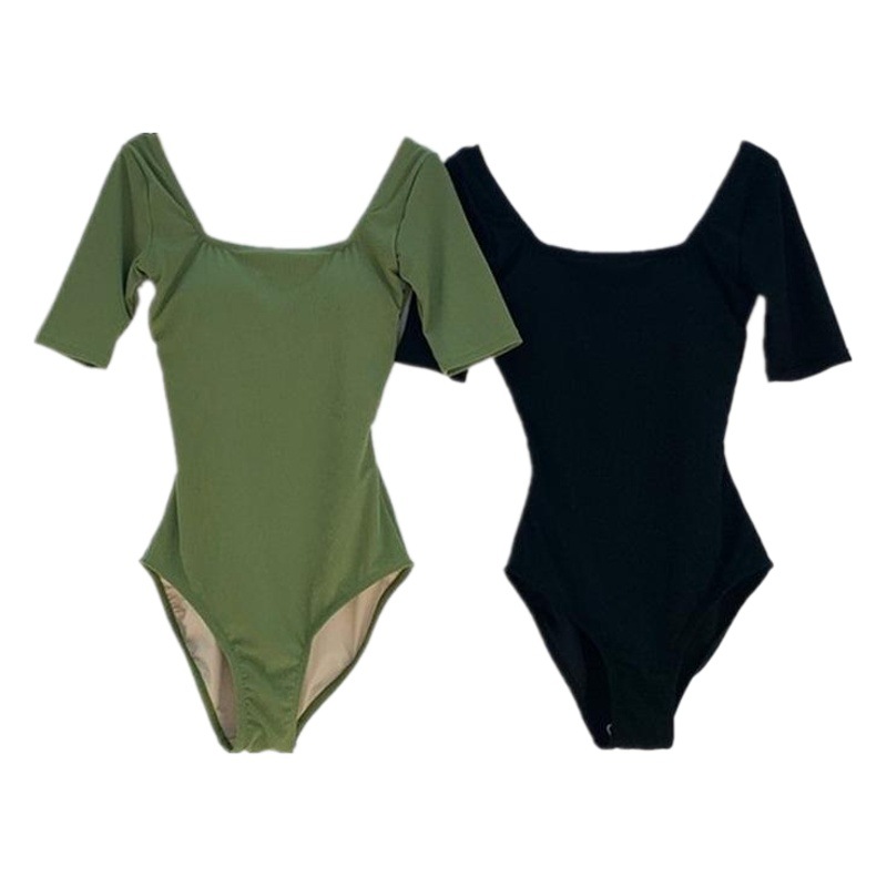 2025 New Backless Conservative One-Piece Swimsuit Women's Japanese and Korean Sexy Slim Belly Covering Retro Hot Spring Swimsuit Bikini