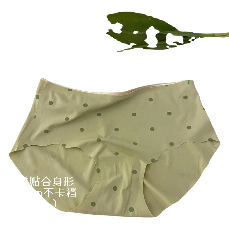 New Summer Products with Milk Tea Flavor ~ Ultra-thin Printed High Elastic and Seamless Pure Cotton Crotch Girl's Mid-waist Simple Ladies Underwear