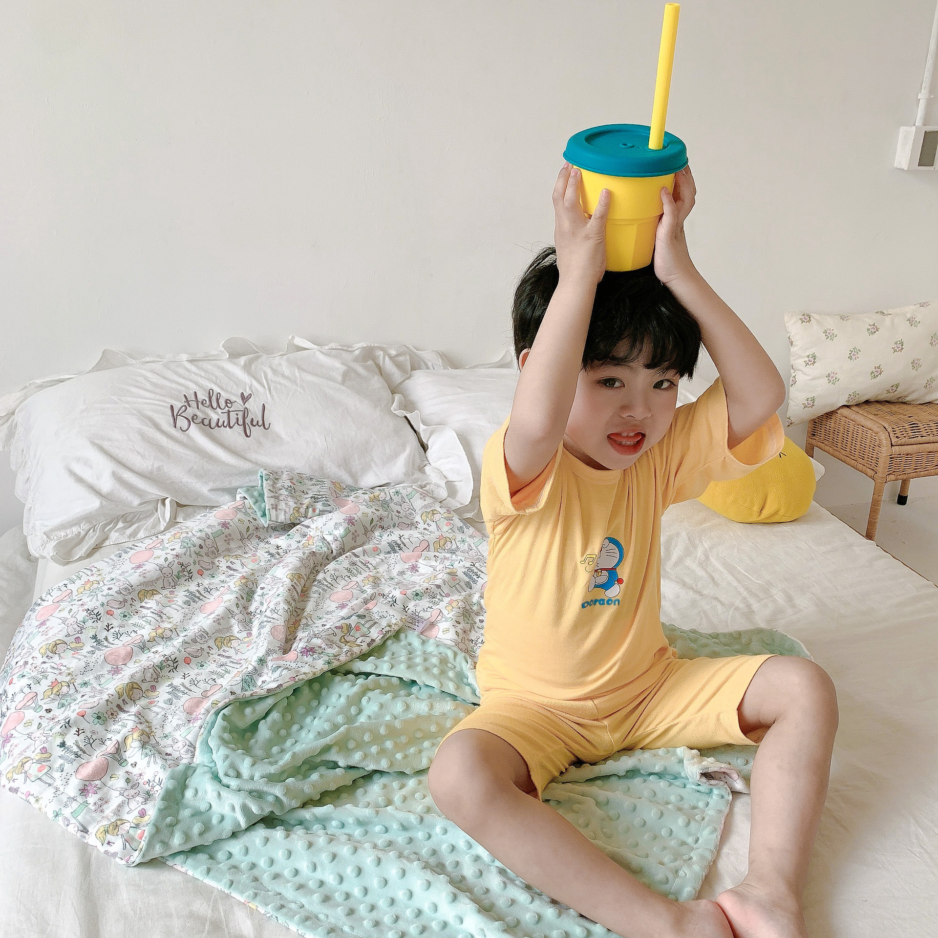 Picture of Beanie Blanket, Suitable for All Seasons, Soothing Children's Blanket, Baby Newborn Touch Blanket, Japanese-Style Children's Blanket