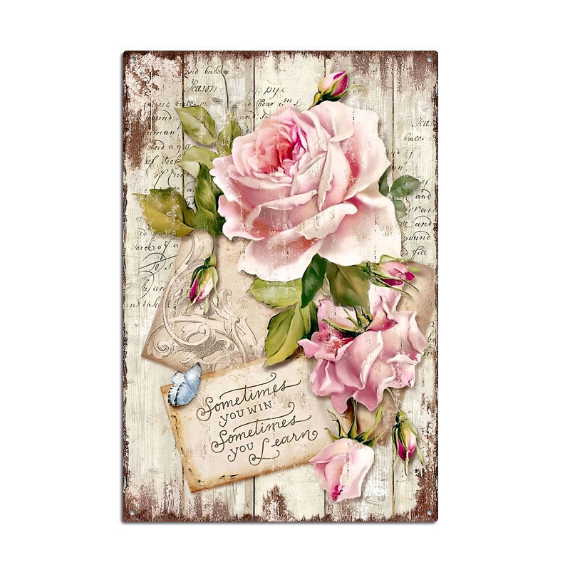 Picture of Cross-border American Country Retro Flower Figure Tin Painting Garden Pastoral Balcony Wall Wall Wall Old Decoration Pendant