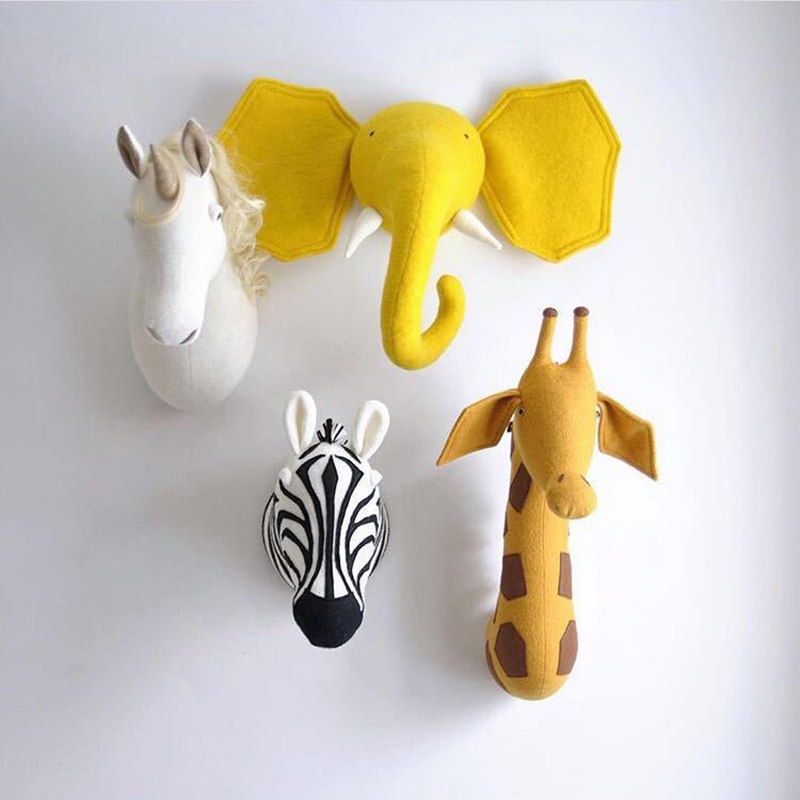 ins Nordic Animal Head Wall Decoration Children's Room Kindergarten Decoration Hanging Decoration Wall Decoration