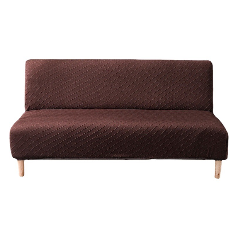 Solid color thickened knitted jacquard non-armrest sofa cover elastic universal lazy sofa bed cover non-armrest dust cover