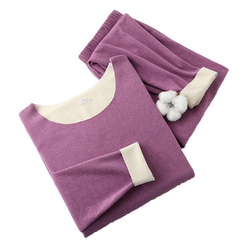 Ladies winter personal thermal underwear set AB seamless cationic autumn pants thin quick warm underwear wholesale