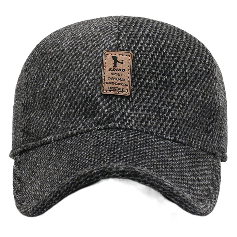 Winter New Warm Cold-proof Ear Protection Cap Middle-aged and Elderly Men's Outdoor Leisure fleece-lined Thickened Baseball Cap Winning the Bid