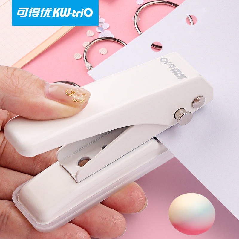 Can get excellent 919 single-hole multifunctional punching machine student stationery manual punching portable loose-leaf a4 paper punch