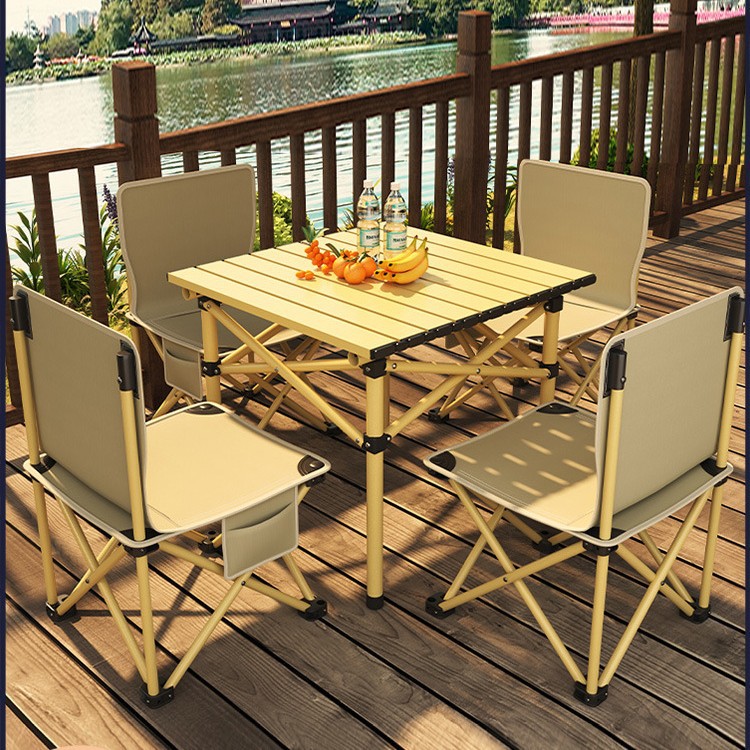 Outdoor Foldableing Dining Table Car Camping Style Lightweight Set Home Retractable Portable Night Market Stall Lazy Chair