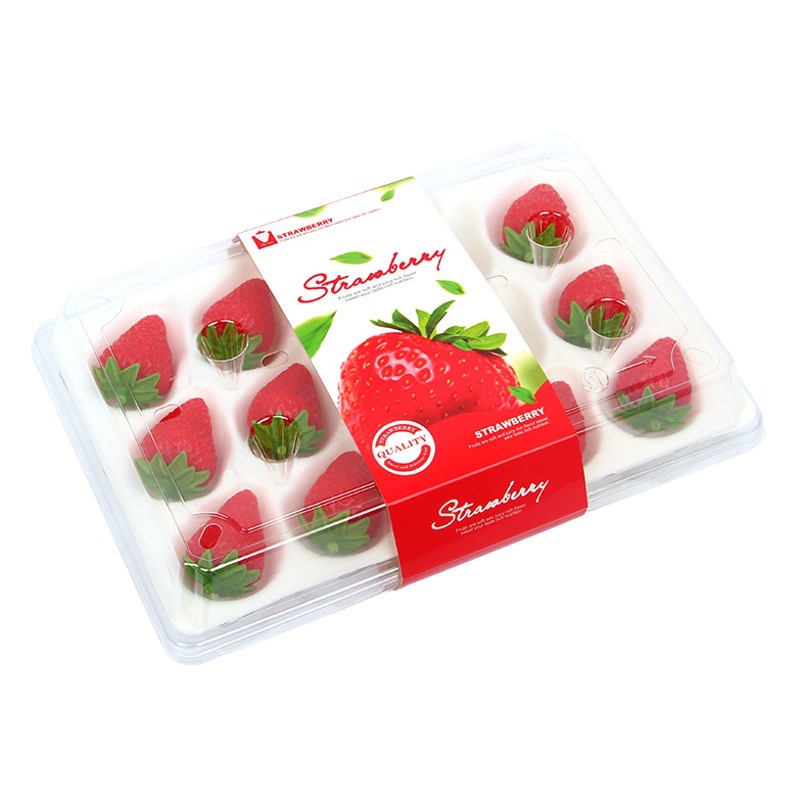 Disposable Strawberry Box Transparent Foam Inner Strawberry Special Packaging Box Plastic 15 Grain Net Celebrity Strawberry Box