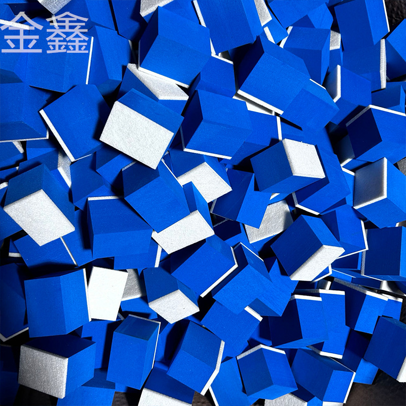 Wholesale blue eva composite sponge 80*40*25mm tire waxing sponge double-sided slotted blackboard eraser